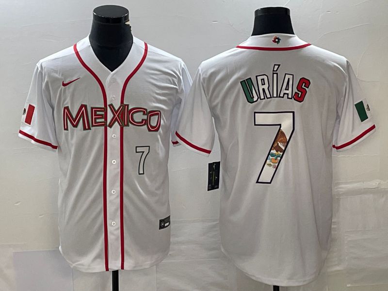 Men 2023 World Cub Mexico #7 Urias White Nike MLB Jersey70
